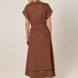 Aven Embroidered Dress - Cinnamon