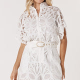 Elara Broderie Short - Ivory