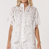 Elara Broderie Blouse - Ivory