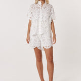 Elara Broderie Blouse - Ivory