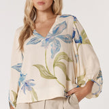 Anthea Blouse - White Floral