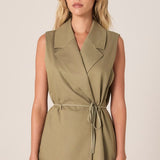 Zephyr Wrap Vest With Belt - Sage