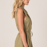 Zephyr Wrap Vest With Belt - Sage