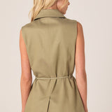 Zephyr Wrap Vest With Belt - Sage