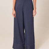 Zephyr Straight Leg Pant - Navy Pinstripe