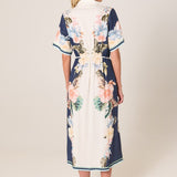 Solara Placement Print Shirt Dress - Navy Print
