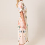 Solara Placement Print Shirt Dress - Pink Print