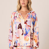 Mariposa Print Blouse - Butterfly Print
