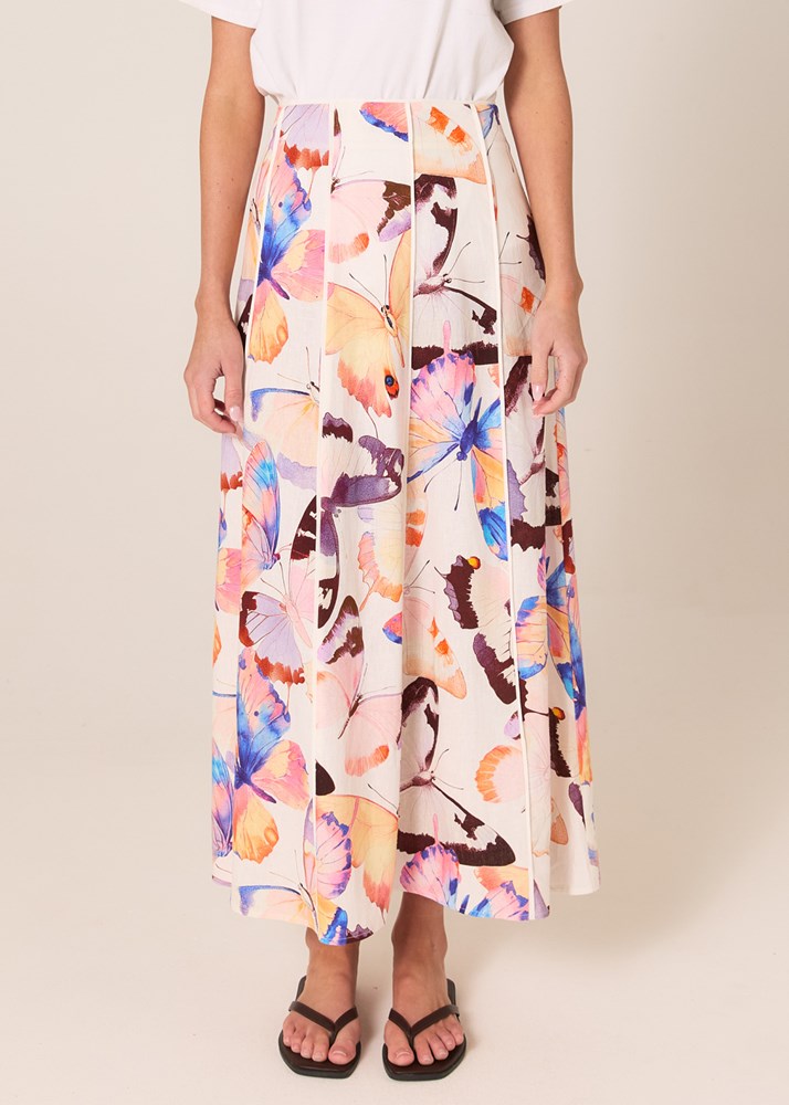 Mariposa Print Maxi Skirt - Butterfly Print
