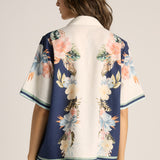 Solara Placement Print Collared Shirt - Navy Print