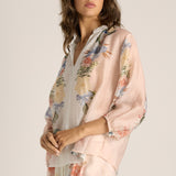 Solara Split Neck Blouse - Pink Print