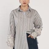 Paloma Striped Embroidered Shirt - Blue Stripe