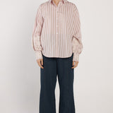 Paloma Striped Embroidered Shirt - Pink Stripe