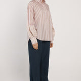 Paloma Striped Embroidered Shirt - Pink Stripe