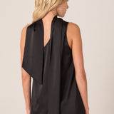 Dahlia Satin One Shoulder Top - Black