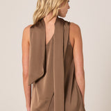 Dahlia Satin One Shoulder Top - Bronze