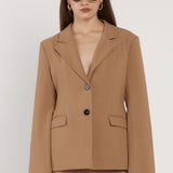 Elka Waisted Blazer - Camel