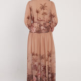 Romy Long Sleeve Maxi  Dress - Light Scarf Print