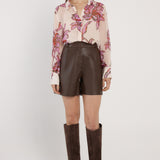 Elayra Leather Short - Chocolate