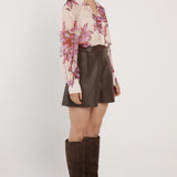 Elayra Leather Short - Chocolate