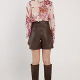 Elayra Leather Short - Chocolate