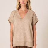 Rae V-Neck Vest - Brown Marle