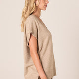Rae V-Neck Vest - Brown Marle