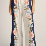 Solara Placement Print Pant - Navy Print