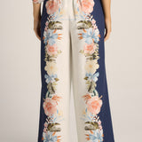 Solara Placement Print Pant - Navy Print