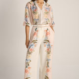 Solara Placement Print Pant - Pink Print