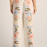 Solara Placement Print Pant - Pink Print
