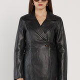 Sorrel Leather Blazer - Black