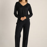 Oriane Sparkle V-Neck Knit - Black