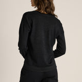 Oriane Sparkle V-Neck Knit - Black