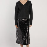 Monroe Sequin Pencil Skirt - Black