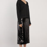 Monroe Sequin Pencil Skirt - Black