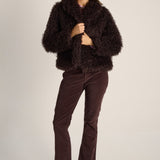 Wynn Cropped Fur Jacket - Chocolate
