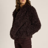 Wynn Cropped Fur Jacket - Chocolate
