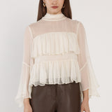 Sienna Ruffle Blouse - Cream
