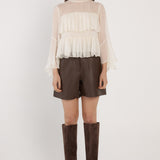 Sienna Ruffle Blouse - Cream