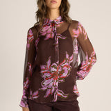 Nyomi Blouse - Dark Flower Print