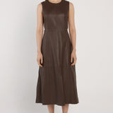 Thessa Leather Dress - Chocolate