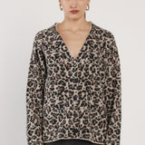 Marlowe Fluffy Cardigan - Animal Print