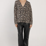 Marlowe Fluffy Cardigan - Animal Print