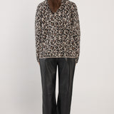 Marlowe Fluffy Cardigan - Animal Print