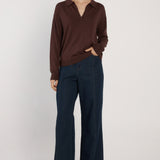 Solenne Polo Knit - Chocolate