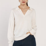 Solenne Polo Knit - Cream