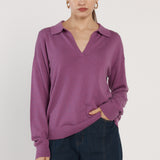 Solenne Polo Knit - Magenta