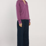 Solenne Polo Knit - Magenta