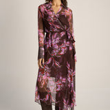 Isla Wrap Dress - Dark Flower Print